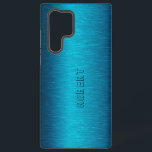 Metallic Turquoise Brushed Aluminum Look Samsung Galaxy Case<br><div class="desc">Image of a metallic blue-green turquoise background brushed aluminum look. Optional monogram.</div>