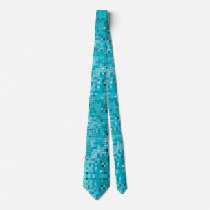 Metallic Turquoise Sequins Look Disco Mirrors Tie