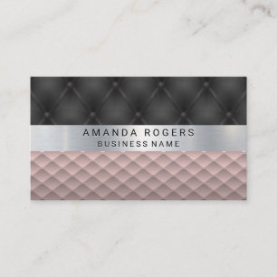 Metallic   Upholstered Cushion   Pink Tiling Business Card