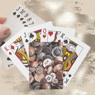 Metallic Vintage Buttons Classic Playing Cards