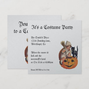 Metallic Vintage Halloween Invitation