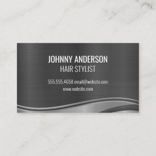 Metallic Wave   Barber Stylist Tools Appointment Card