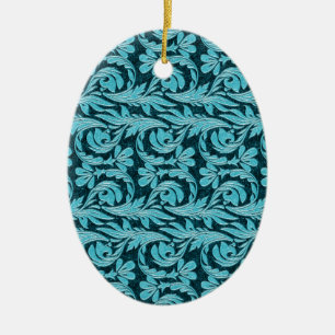 Metallic Waves 2Tone Teal Drk OVAL ORNAMENTS