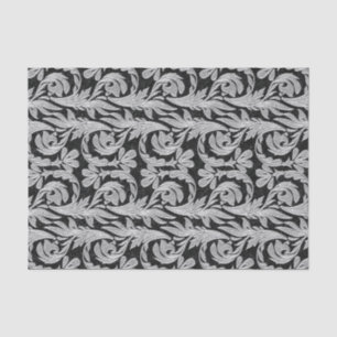 Metallic Waves-Black-White-TISSUE WRAP PAPER