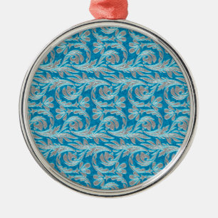 Metallic Waves, Lt Blue-White PREMIUM ORNAMENT