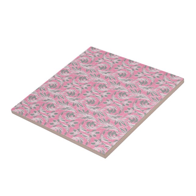 Metallic Waves, Lt Pink-White Tile (Side)