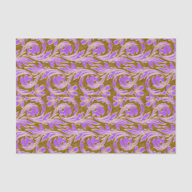 Metallic Waves-Lt Purple-Gold-TISSUE WRAP PAPER (Front)