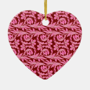 Metallic Waves, Pink-Red-Heart Shaped Ornament