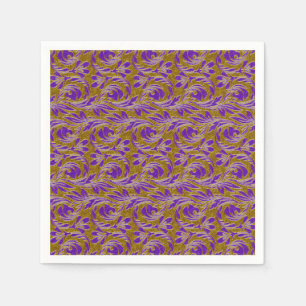 Metallic Waves-Purple-Gold-2-PAPER PARTY NAPKINS