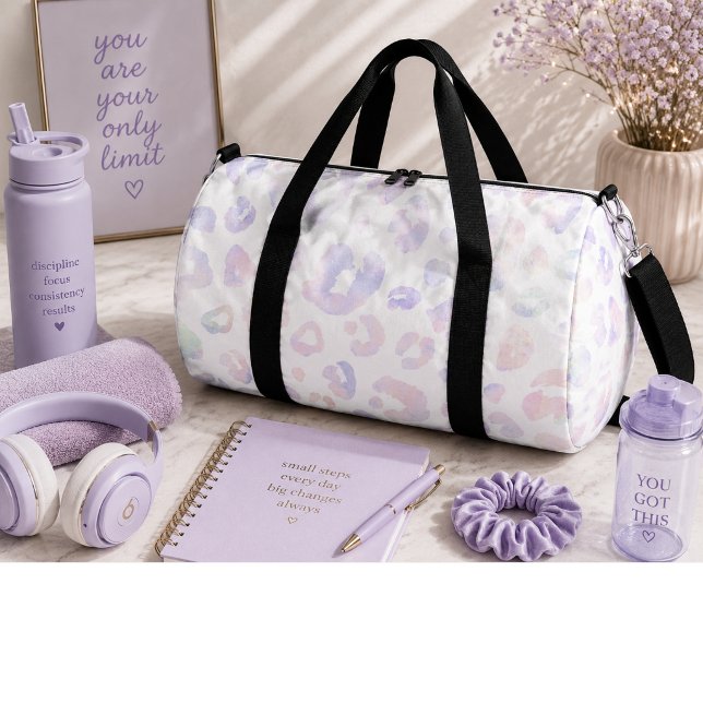 Metallic White Leopard Pattern Duffle Bag (Creator Uploaded)