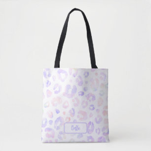 Metallic White Leopard Pattern Tote Bag