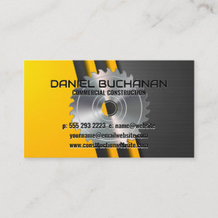 Metallic Yellow Construction   Circular Saw Business Card