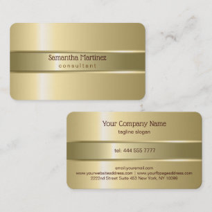 Metallic Yellow Gold Design Stainless Steel Look B Business Card