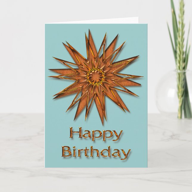 Metallica Shiny and Satin Starburst Birthday Card (Front)