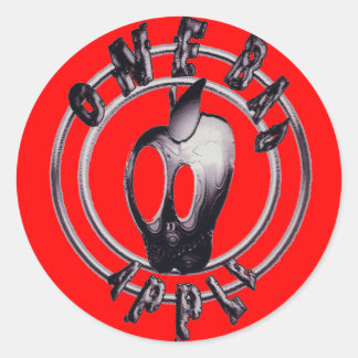 Metallicappleskull_trans - Customized Classic Round Sticker