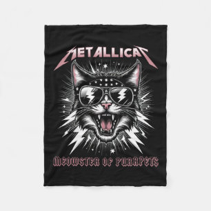 Metallicat Meowster Of Purrpets - Funny Cat 2  Fleece Blanket