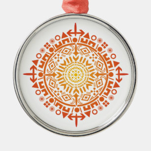 Métallique Art primitif-Soleil ornement personnalisé