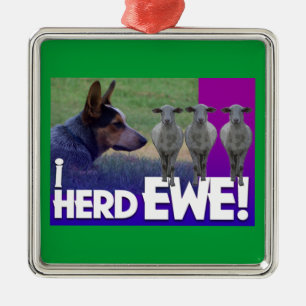 MÉTALLIQUE CHIEN AUSTRALIEN ORNEMENT CHIEN J'AI HERD EWE