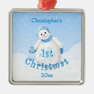 Métallique Ęr ornement de bonhomme de neige de Noël du béb