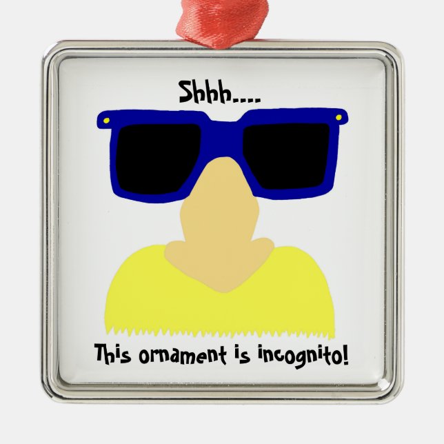 Métallique Incognito Mustache & Ornement de lunettes (Devant)
