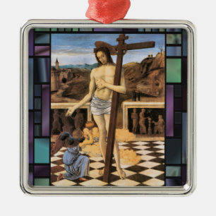 Métallique Jesus Cross Art Vintage Bellini Ornement