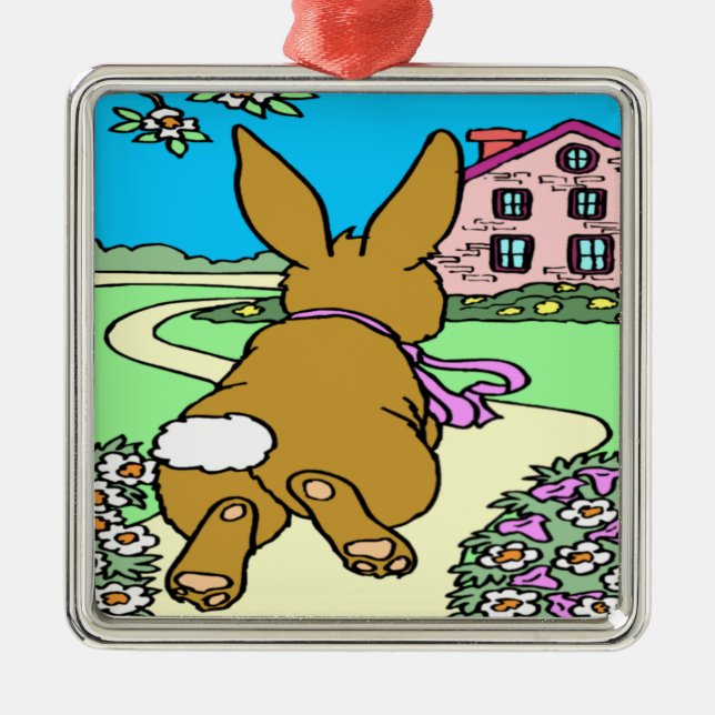Métallique Lapin Trail Ornement de Pâques (Devant)