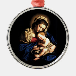 Métallique Madonna et ornement rond d'enfant