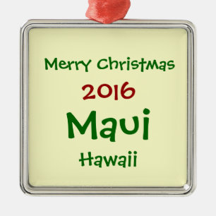 MÉTALLIQUE NOUVEL ORNEMENT 2016 DE VACANCES DE NOËL DE MAUI