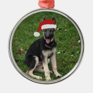 Métallique Ornement de berger allemand de Noël