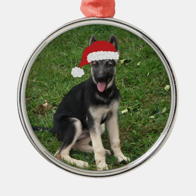 Métallique Ornement de berger allemand de Noël (Devant)