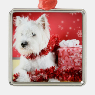 Métallique Ornement de flocon de neige de Noël de Westie