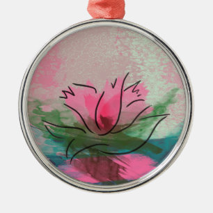 Métallique Ornement de luxe, peinture de fleurs roses