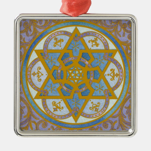 Métallique Ornement de Mogen David Chanukah (Devant)