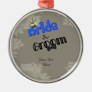 Métallique Ornement élégant de mariage de jeunes mariés