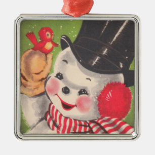 Métallique Ornement vintage de bonhomme de neige