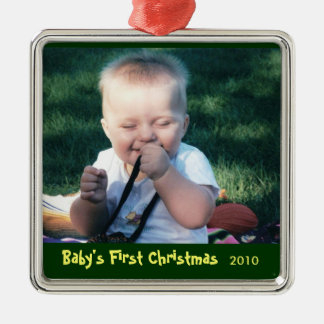 Métallique Premier ornement de photo de Noël du bébé