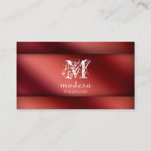 Métallique rouge de cartes de visite financiers
