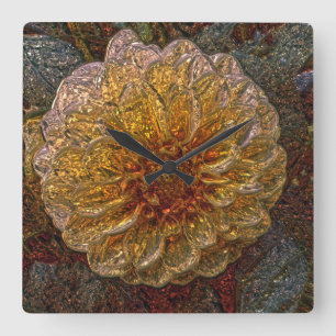 Métallisateur brillant jaune horloge murale en ver