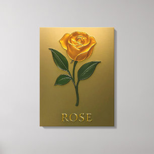 Metallisch Goldene Rosen-Eleganz Canvas Print