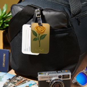 Metallisch Goldene Rosen-Eleganz Luggage Tag