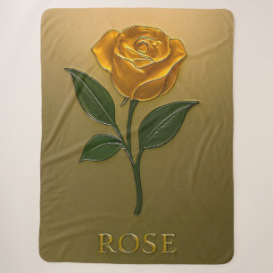 Metallisch Goldene Rosen-Eleganz Sherpa Blanket
