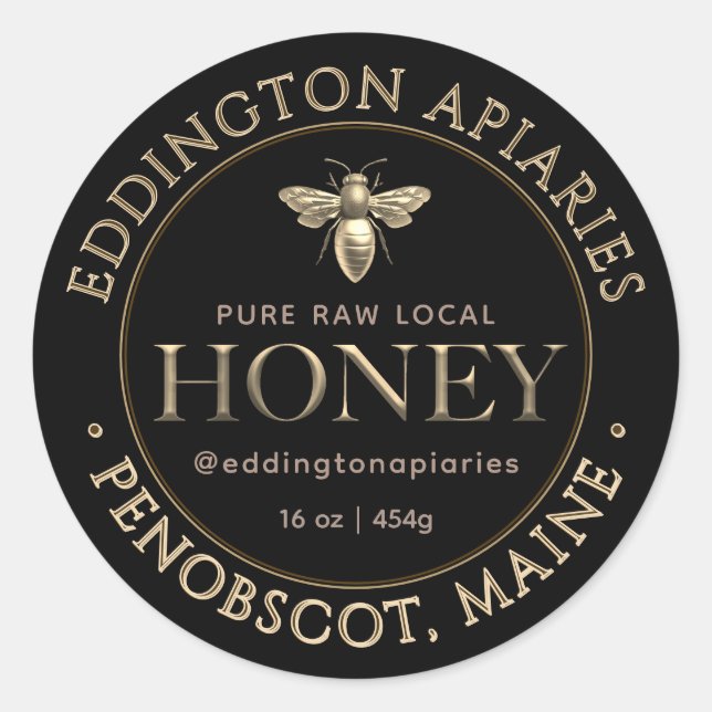 Métallurgique Queen Bee Étiquette de miel (Devant)