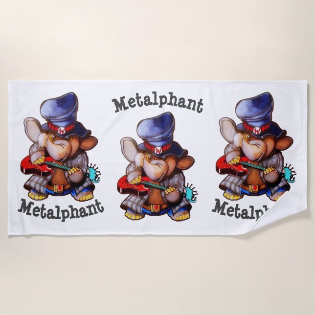 Metalphant avec la serviette de plage de guitare - (Devant)