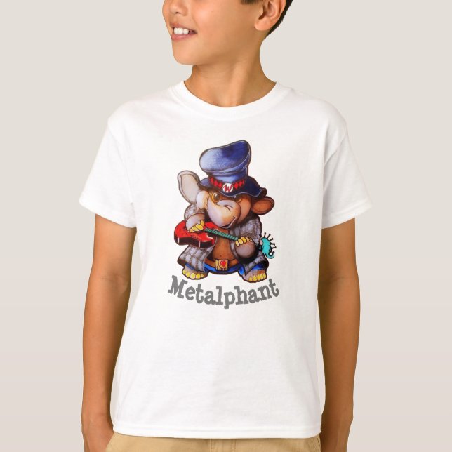 Metalphant avec le T-shirt de l'enfant de guitare (Devant)