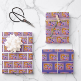 Metalphant Birthday Wrapping Paper Sheet Set of 3