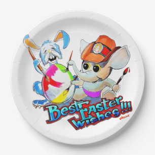 Metalphant Easter Paper Plate (white)