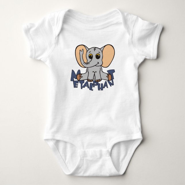 Metalphant Elephant Baby Bodysuit (Front)