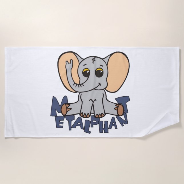 Metalphant Elephant Beach Towel (Front)