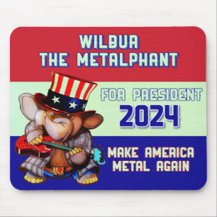 Metalphant for President 2024 Mouse Pad white