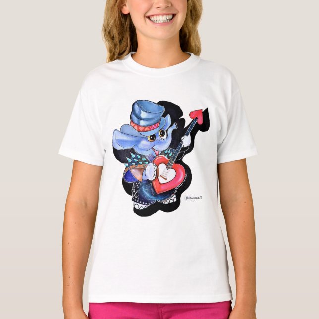 Metalphant Heart Guitar Girl's T-shirt (Front)